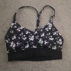 PINK Victoria's Secret Black Floral Bra